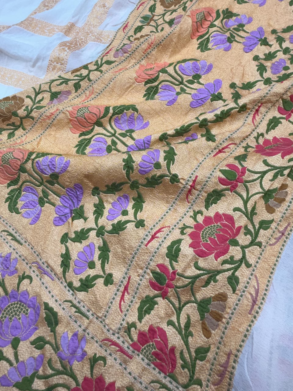 White Colour Pure Khaddi Georgette Silk Dupatta