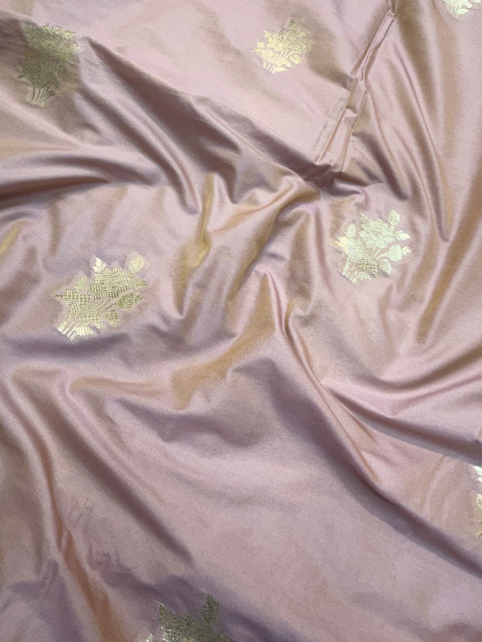Mauve Colour Banarasi Katan Silk Fabrics