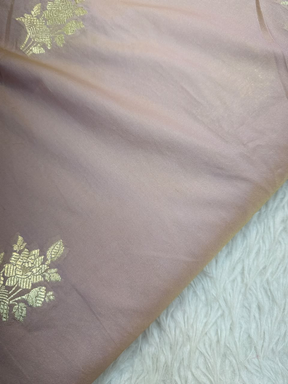 Mauve Colour Banarasi Katan Silk Fabrics