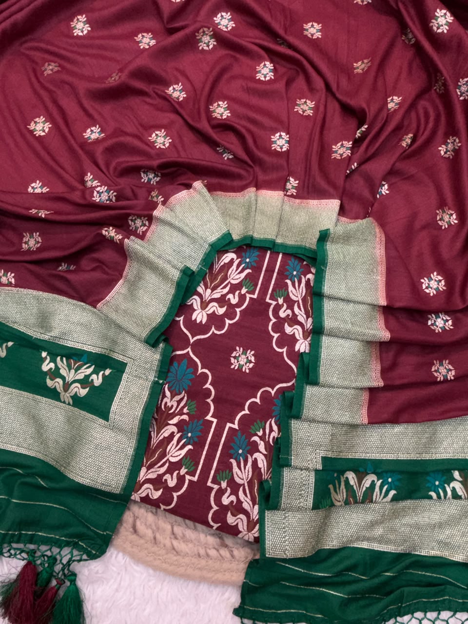 Mahrooon Colour Pure Munga Silk Suit Set