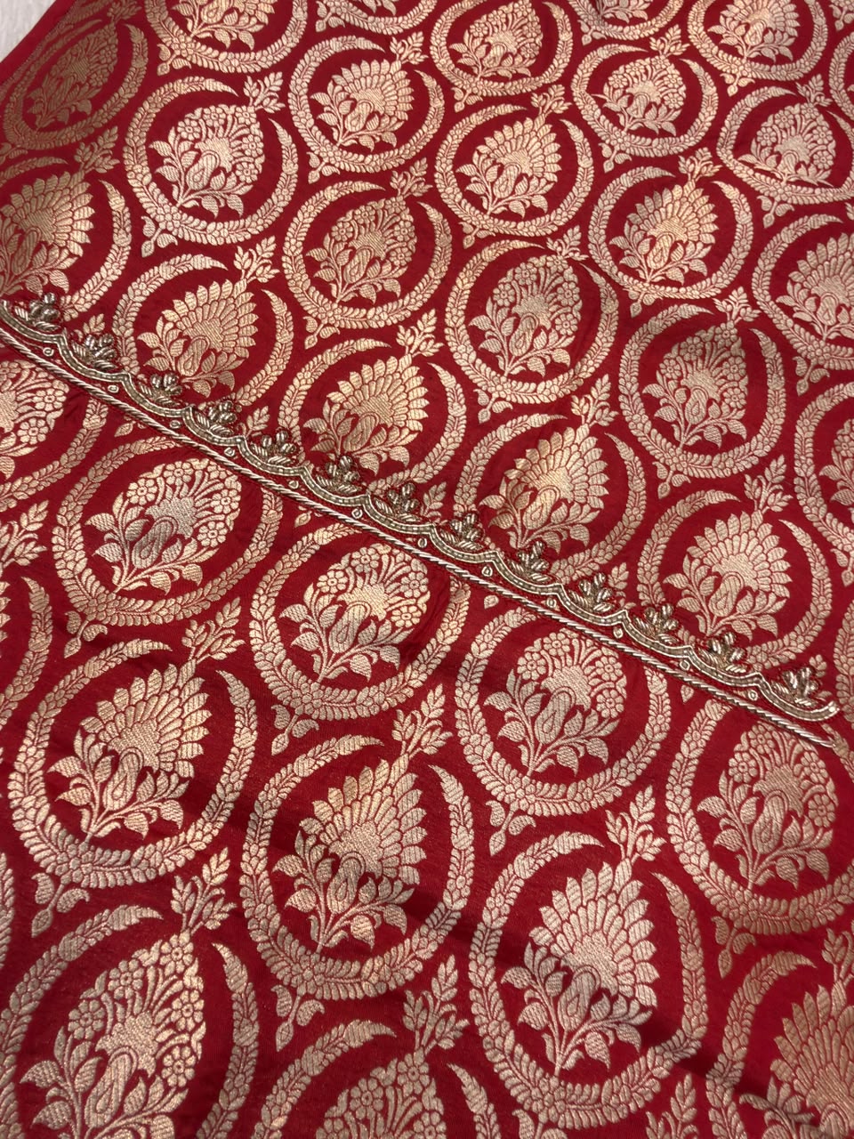 Hand Embroidered Pure Banarasi Brocade Suit Set