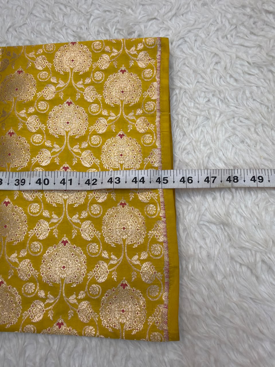 Pure Banarasi Brocade lemon Yellow Colour Fabrics