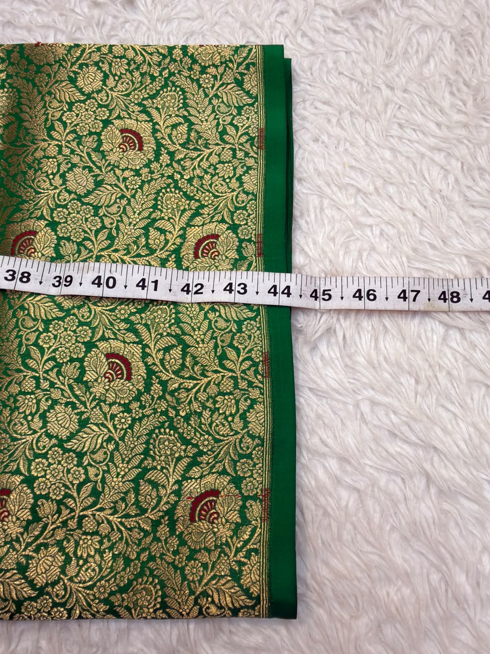 Pure Banarasi Brocade Green Colour Fabrics