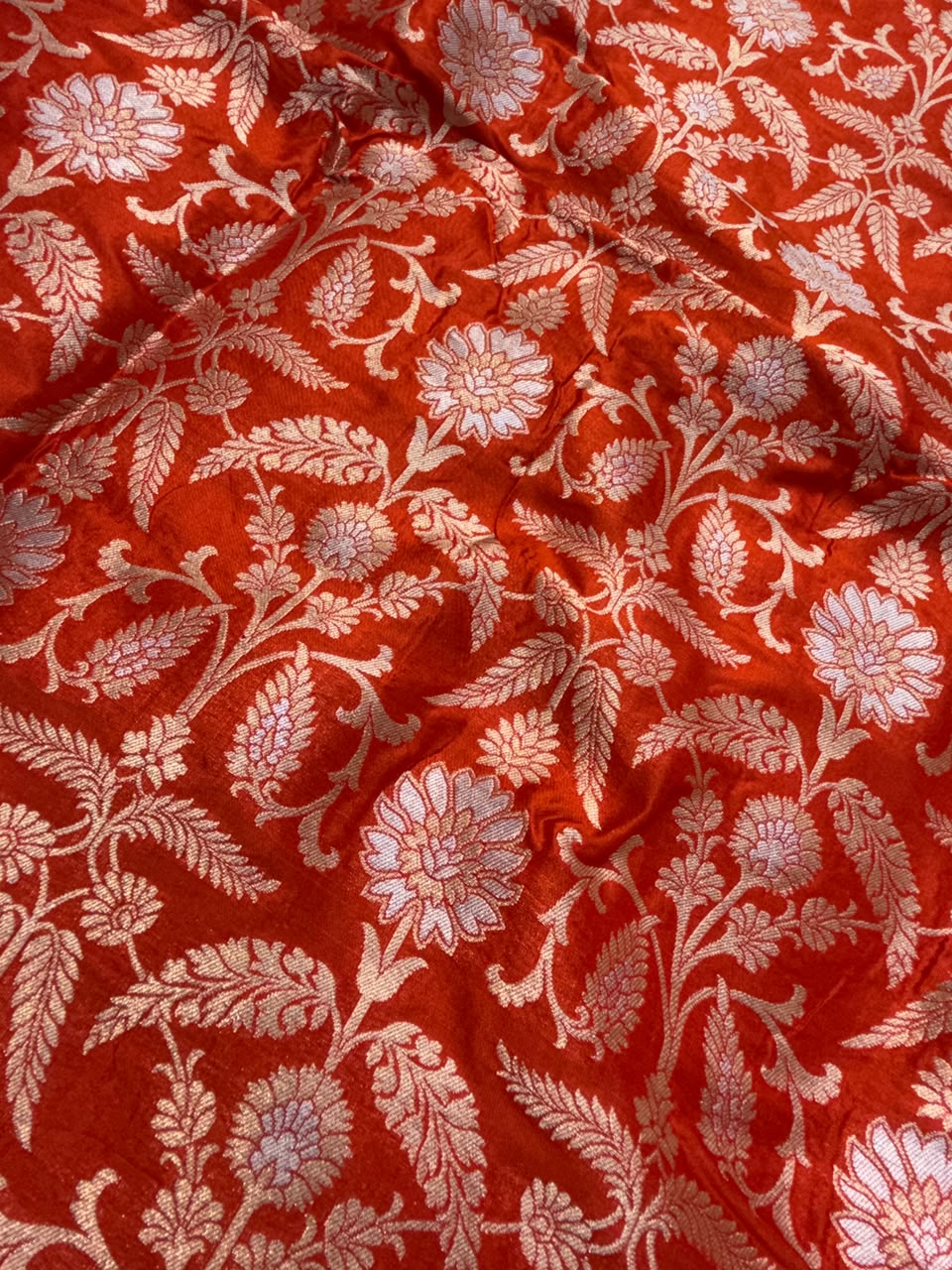Pure Banarasi Brocade Red Colour Fabrics