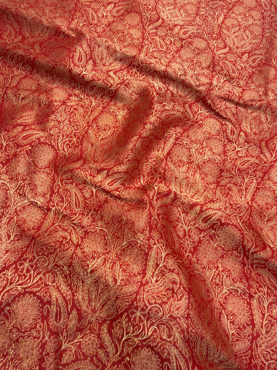 Pure Banarasi Brocade Red Colour Fabrics