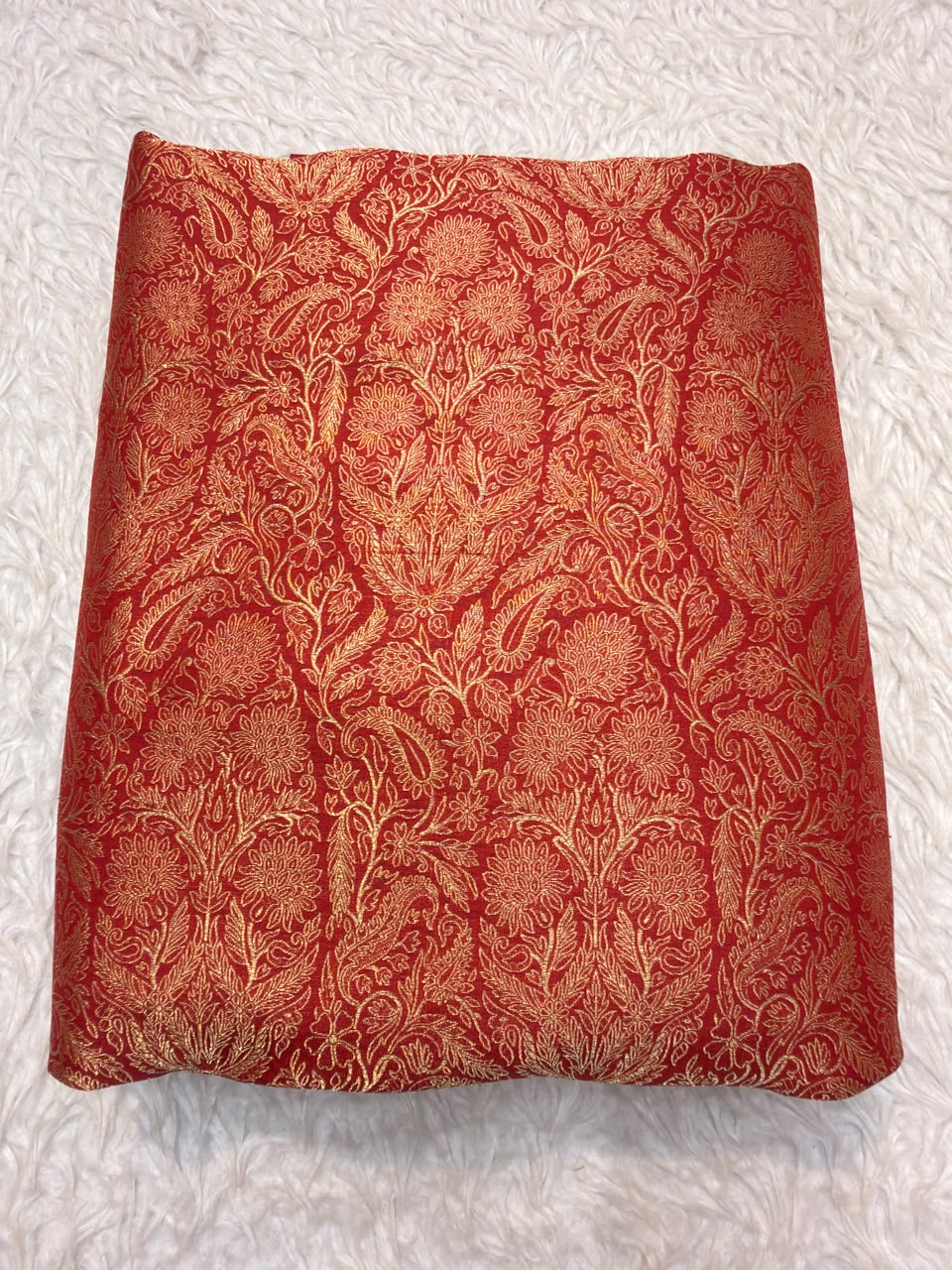 Pure Banarasi Brocade Red Colour Fabrics