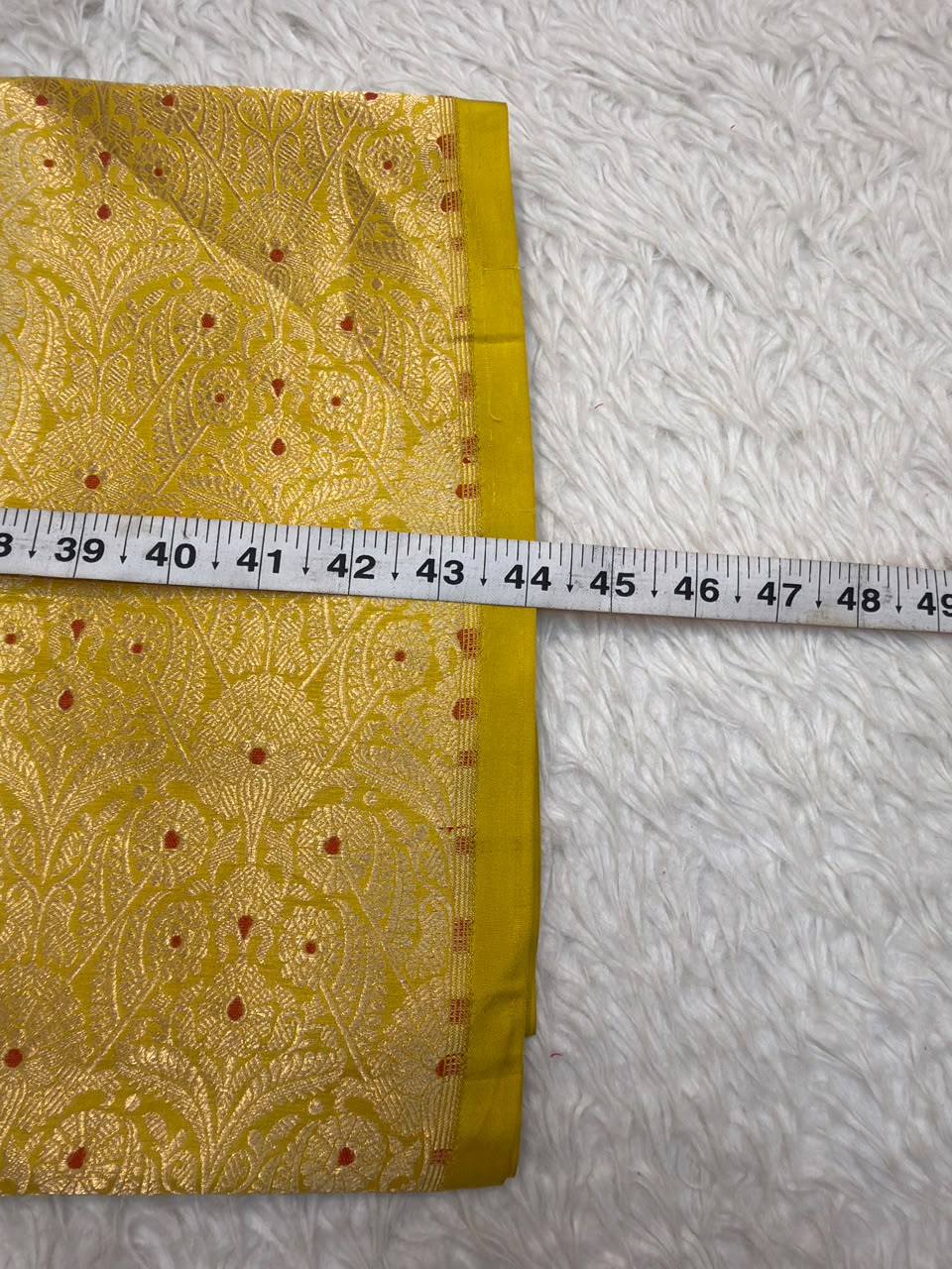 Pure Banarasi Brocade Lemon Yellow Colour Fabrics