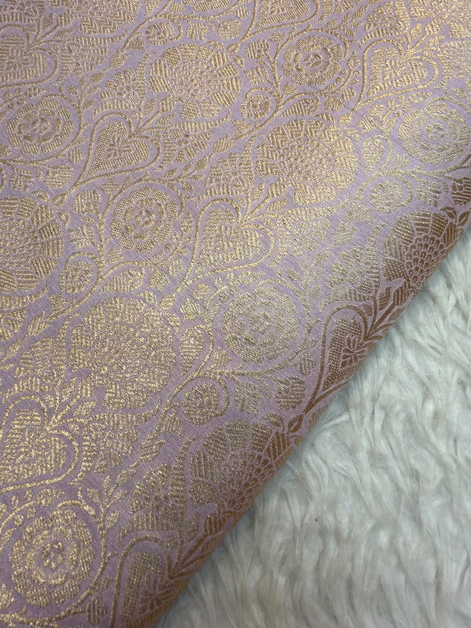 Pure Banarasi Brocade Baby Pink Colour Fabrics