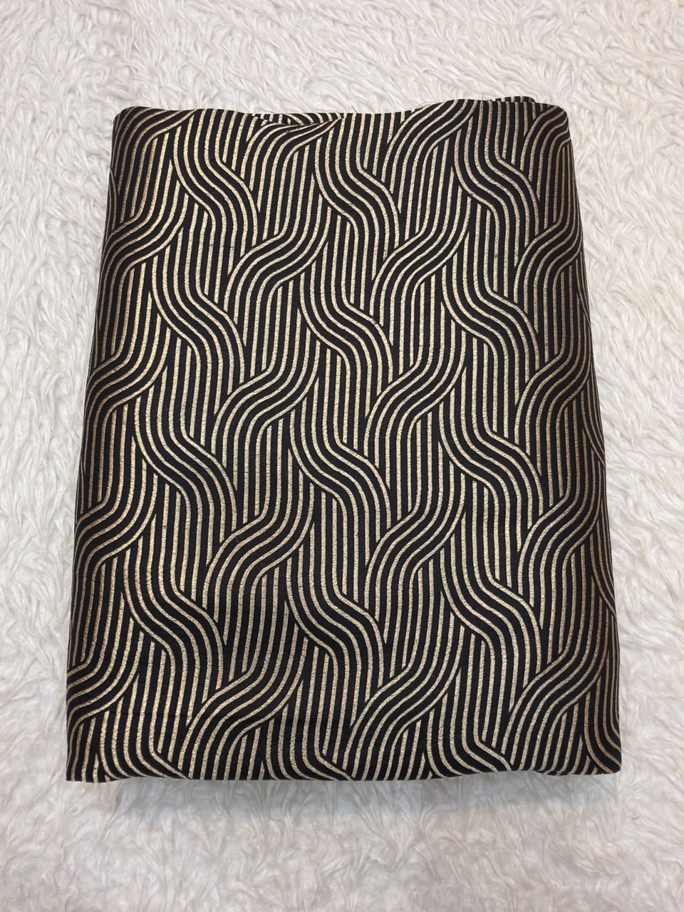 Pure Banarasi Brocade Black Colour Fabrics