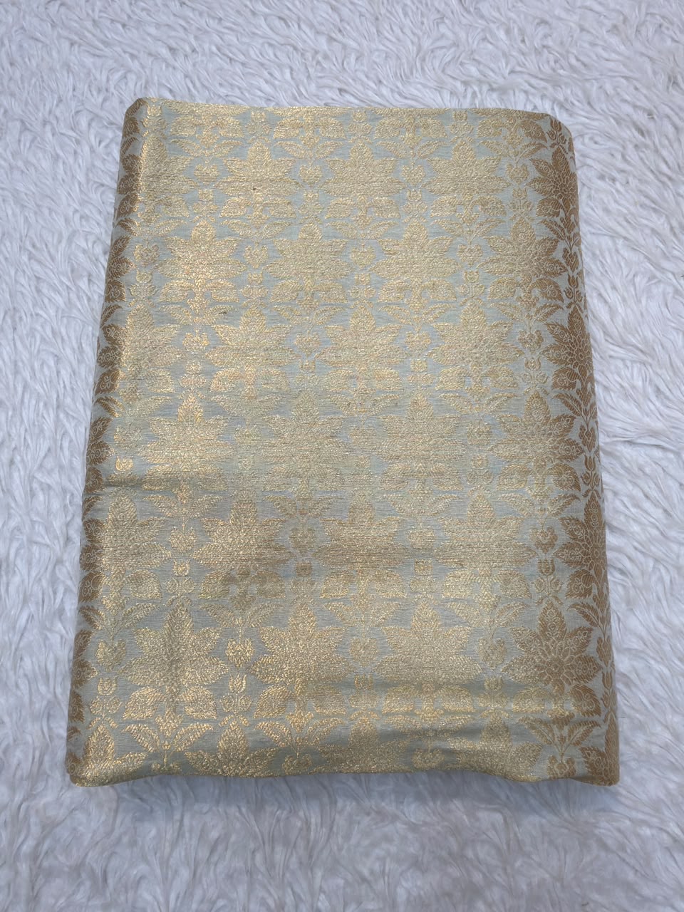 Pure Banarasi Brocade Ivory Colour Fabrics