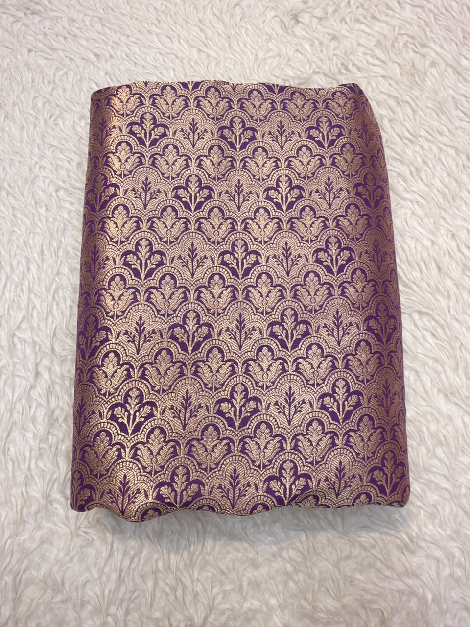 Pure Banarasi Brocade Purple Colour Fabrics