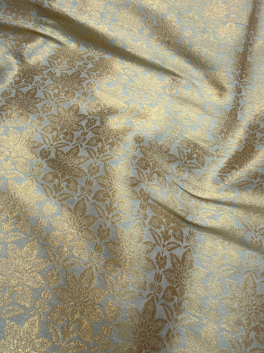 Pure Banarasi Brocade Ivory Colour Fabrics