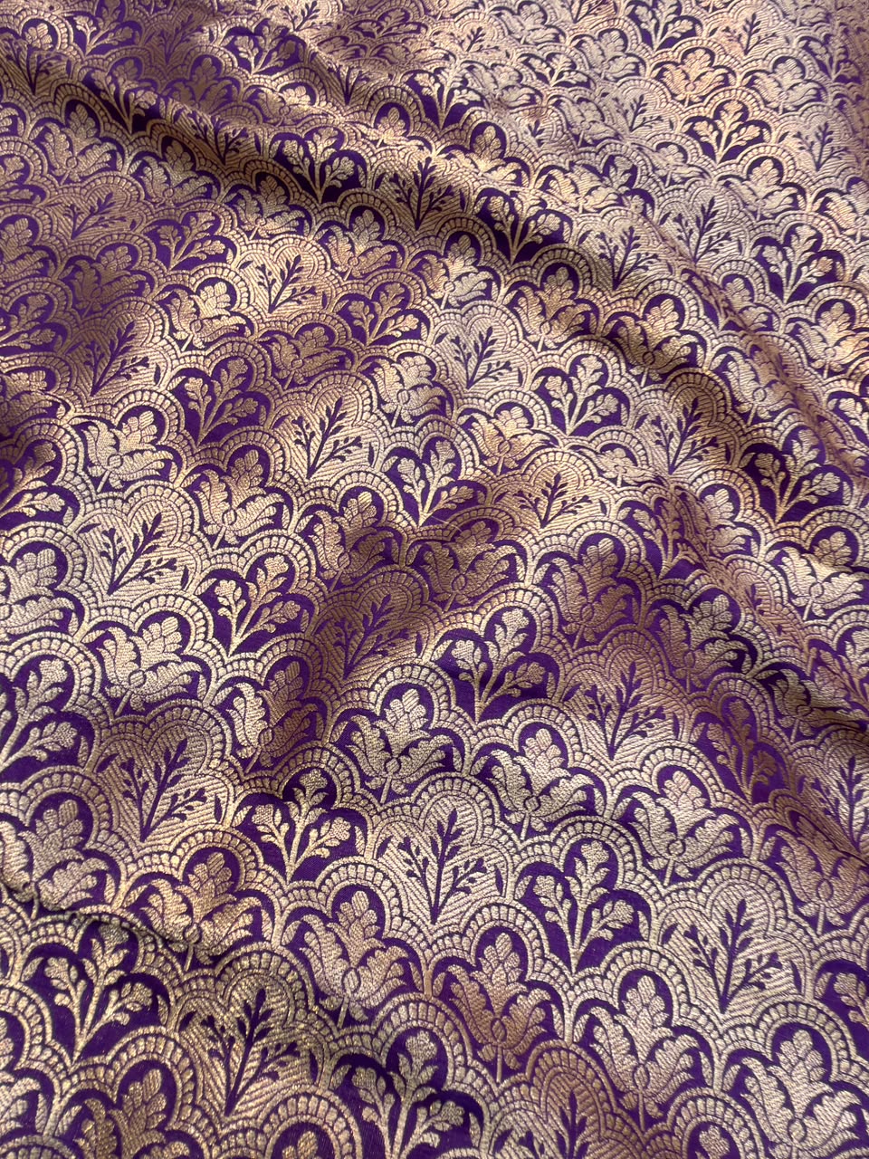 Pure Banarasi Brocade Purple Colour Fabrics