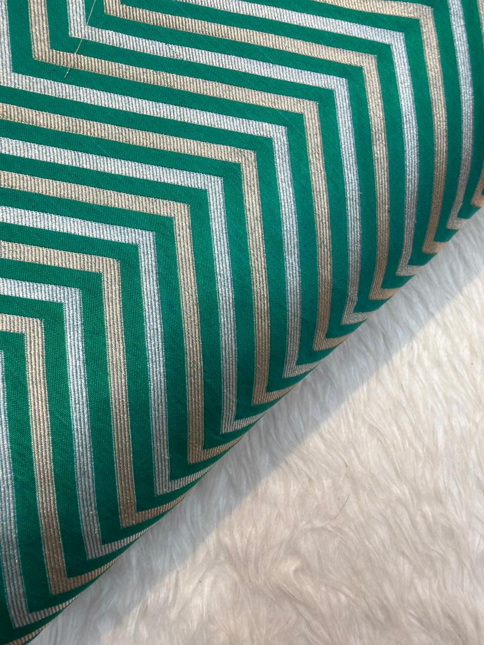 Pure Banarasi Brocade Green Colour Fabrics