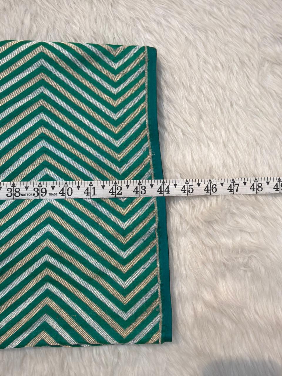 Pure Banarasi Brocade Green Colour Fabrics