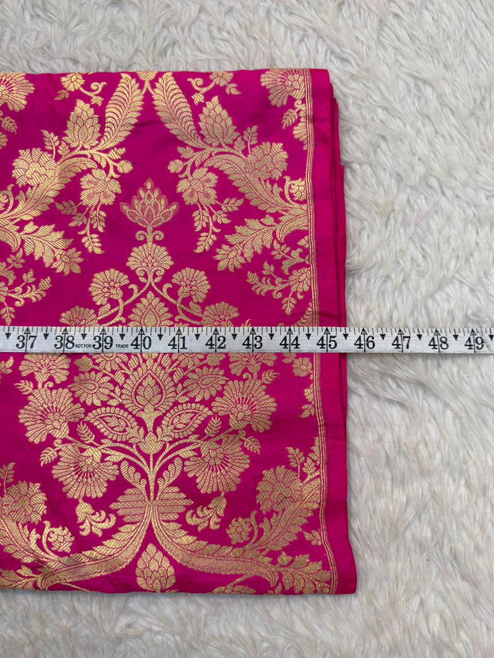 Pure Banarasi Brocade Rani Pink Colour Fabrics